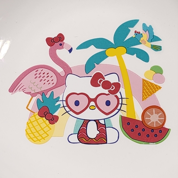 Hello Kitty Ceramic Salad Bowl with Flamingo and Palm Tree Set of 4 - Picture 3 of 8